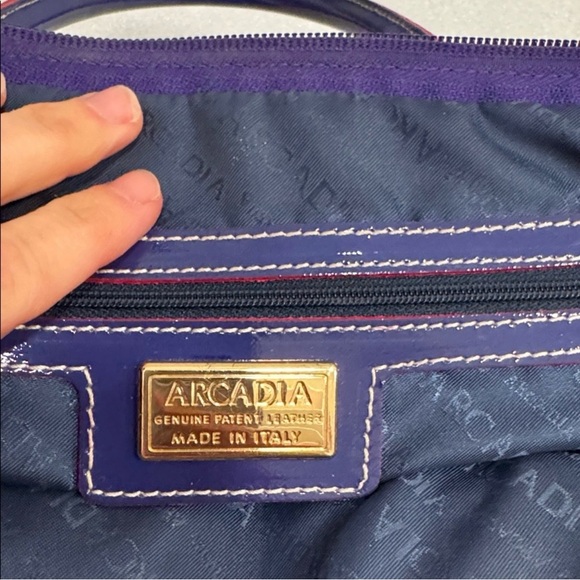 3FER EUC Arcadia Deep Blue Parent Leather Satchel Bag - Picture 10 of 10